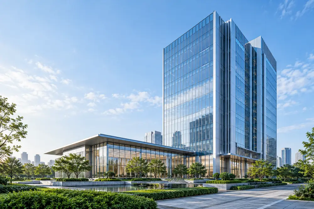 现代办公建筑意境配图